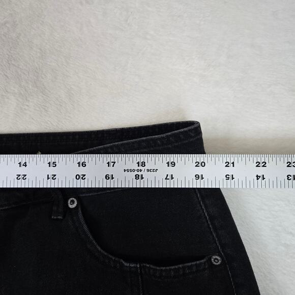 American Eagle High Rise A-Line Mini Skirt Black Denim Womens 20 0630 - Picture 5 of 7